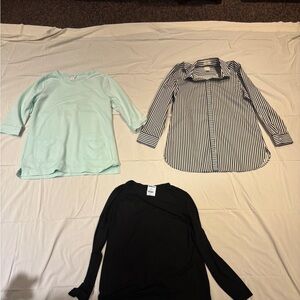Chico's Mint, Black, and Striped Blouses Set